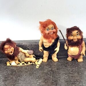3 Vintage 1969- Sarco MopPet Caveman Figures